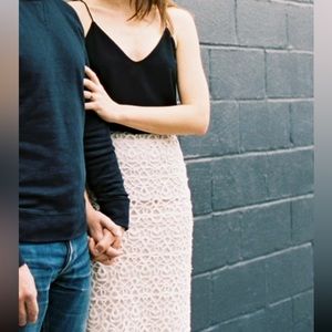 Lela rose guipure lace skirt